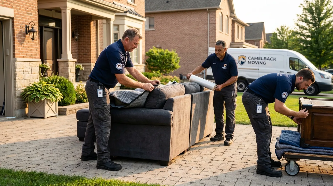 Large estate moving crew wrapping furniture in Black Creek, WI