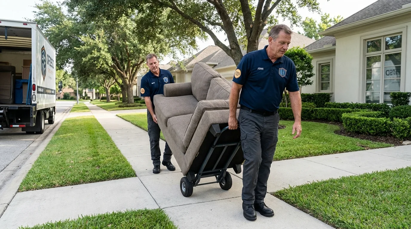 Local residential moving crew loading furniture in Black Creek, WI
